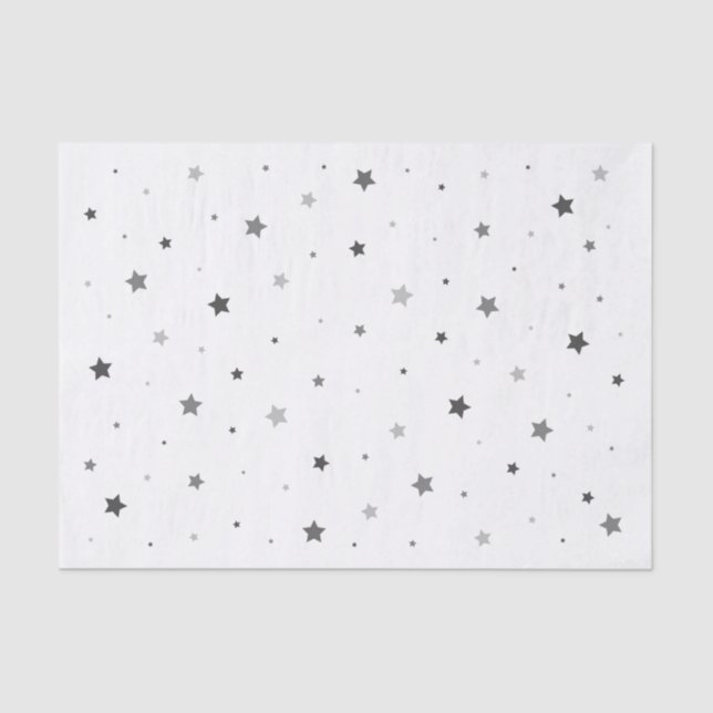 Seda Papel de tejidos Gray Stars (Anverso)