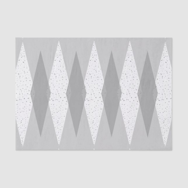 Seda Papel de tejidos Gris Gris moderno de Mid Century (Anverso)