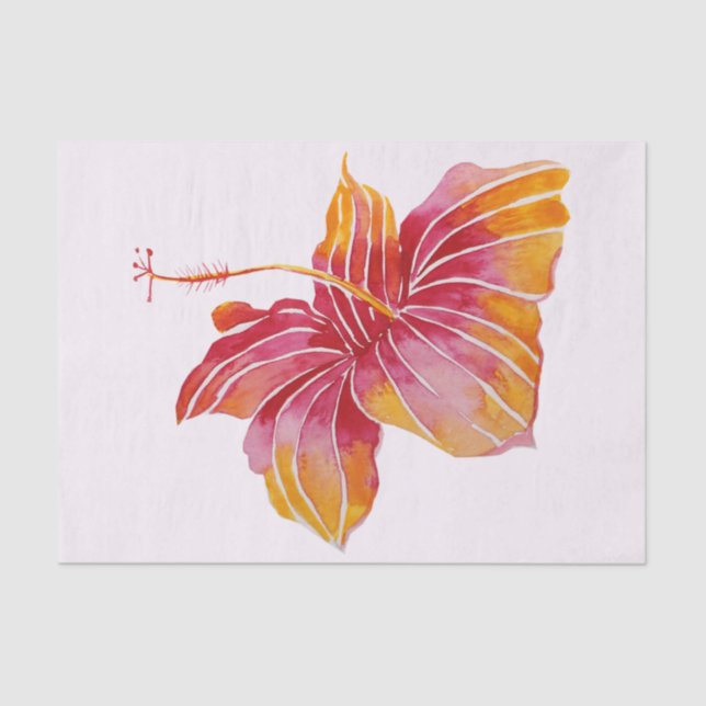 Seda Papel de tejidos hawaiano Hibiscus Flower de 10 lb (Anverso)