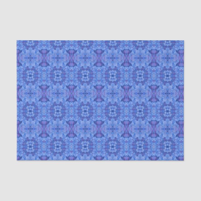 Seda Papel de tejidos - Hydrangeas azules (Anverso)