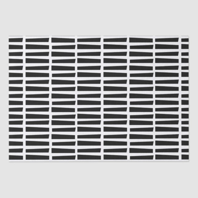 Seda Papel de tejidos / Líneas negras abstractas (Anverso)