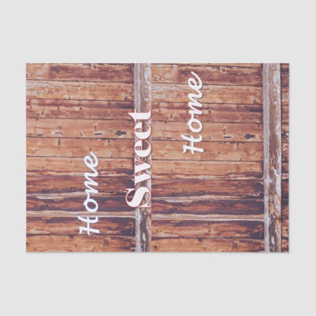 Seda Papel de tejidos Madera Hogar Dulce Hogar (Anverso)