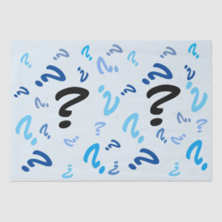 Seda Papel de tejidos - Marcas de preguntas en azul