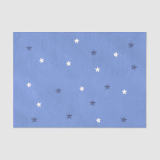 Seda Papel de tejidos mezclados de estrellas azules y b