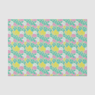 Seda papel de tejidos modernos de hojas, brotes y patro