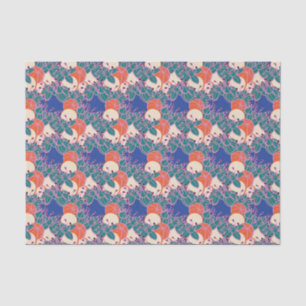 Seda papel de tejidos modernos de hojas, brotes y patro