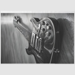 Seda Papel de tejidos monocromo de guitarra eléctrica