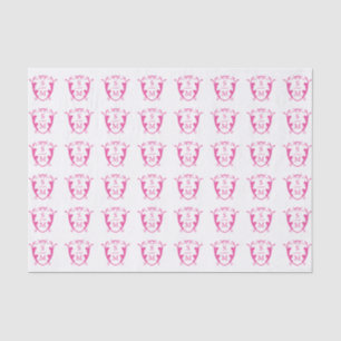 Seda Papel de tejidos monogramo Escudo magenta