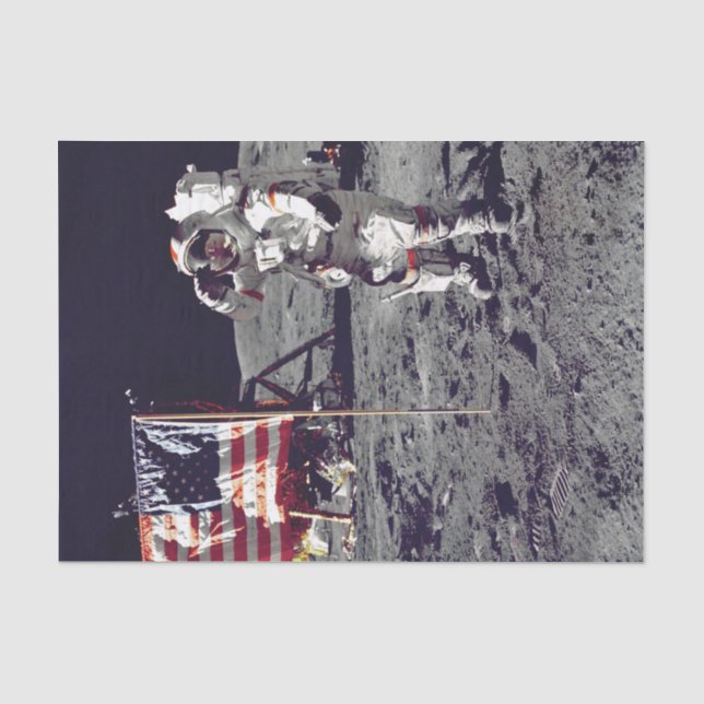 Seda Papel de tejidos Moonwalk Apollo 17 (Anverso)