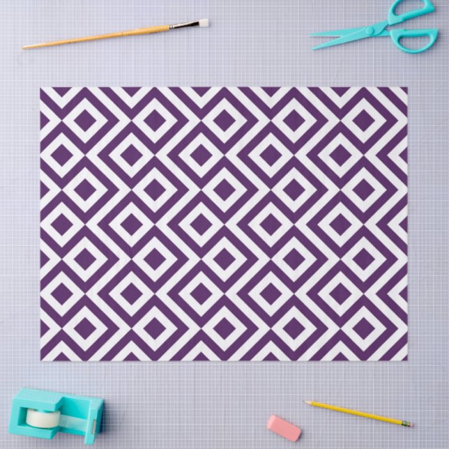 Seda Papel de tejidos morado y blanco (Artesanía)