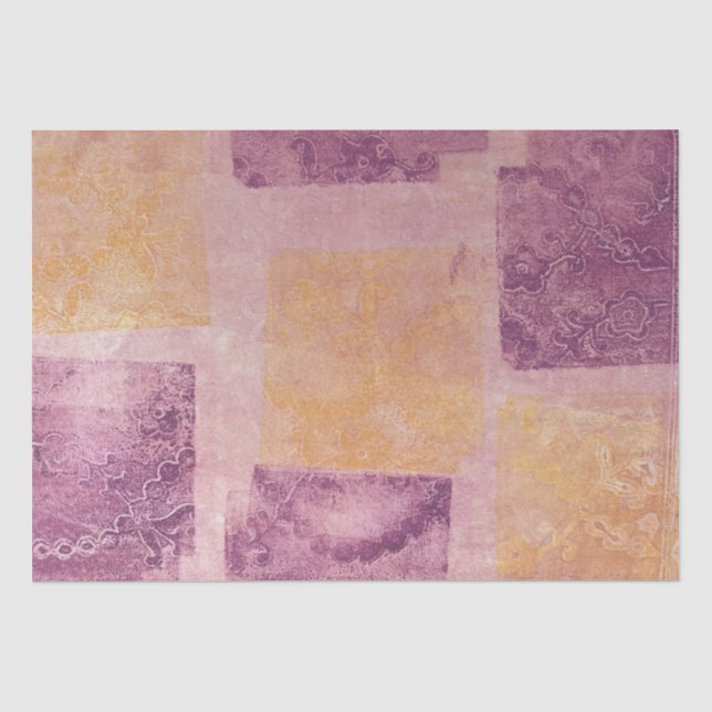 Seda Papel de tejidos morado y dorado (Anverso)