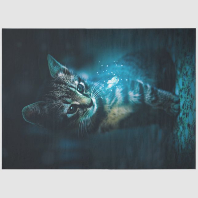 Seda Papel de tejidos/naves gatitos y mágicos (Anverso)