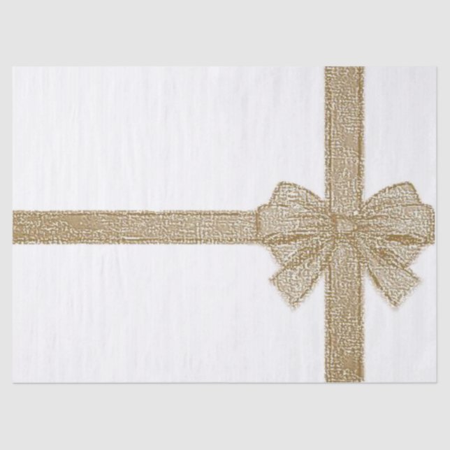 Seda Papel de tejidos navidades, Beige Bow (Anverso)