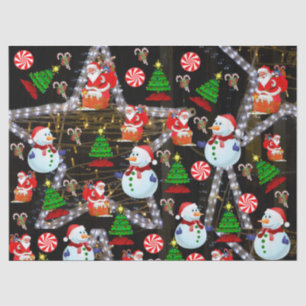 Seda Papel de tejidos navidades, hombre de nieve