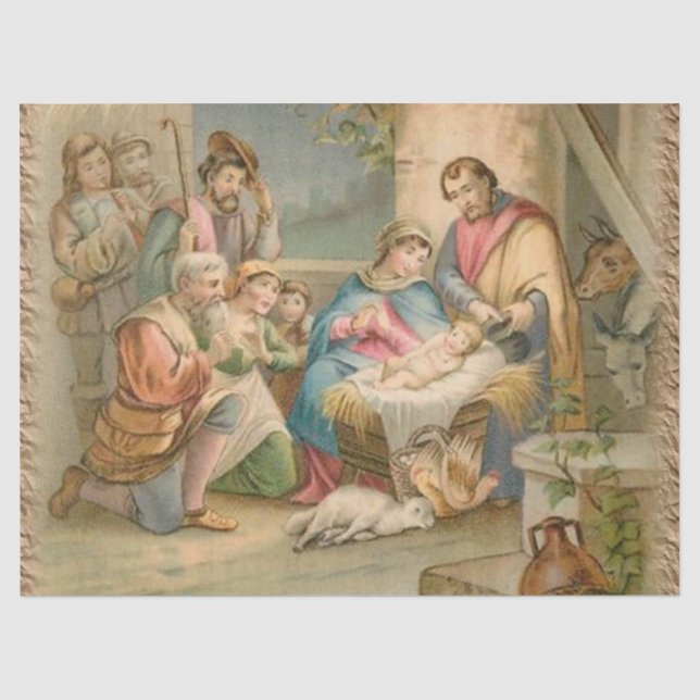 Seda Papel de tejidos navidades, Jesucristo (Anverso)