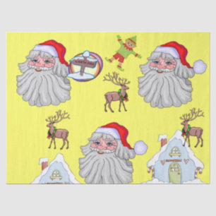 Seda Papel de tejidos navidades Polo Norte Santa