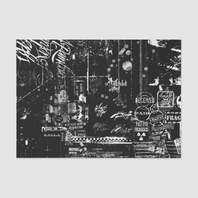 Seda Papel de tejidos negro y blanco (Anverso)