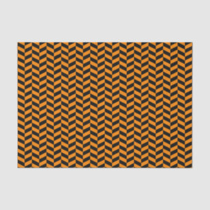 Seda Papel de tejidos negro y Naranja Herringbone