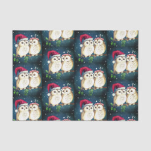 Seda Papel de tejidos OWLS para navidades