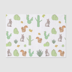 Seda Papel de tejidos para animales Cactus Woodland