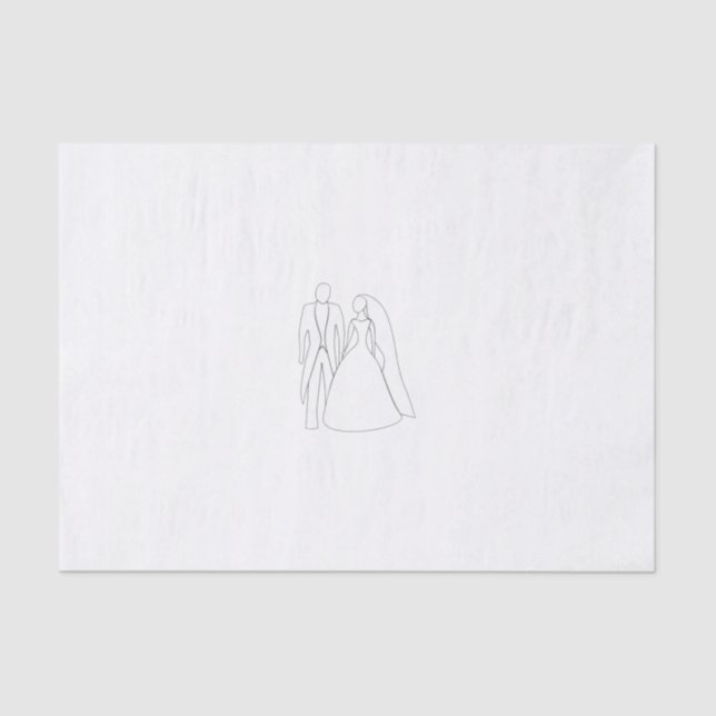 Seda Papel de tejidos para Boda o ducha (Anverso)