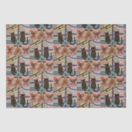 Seda Papel de tejidos para Navidades de gato negro