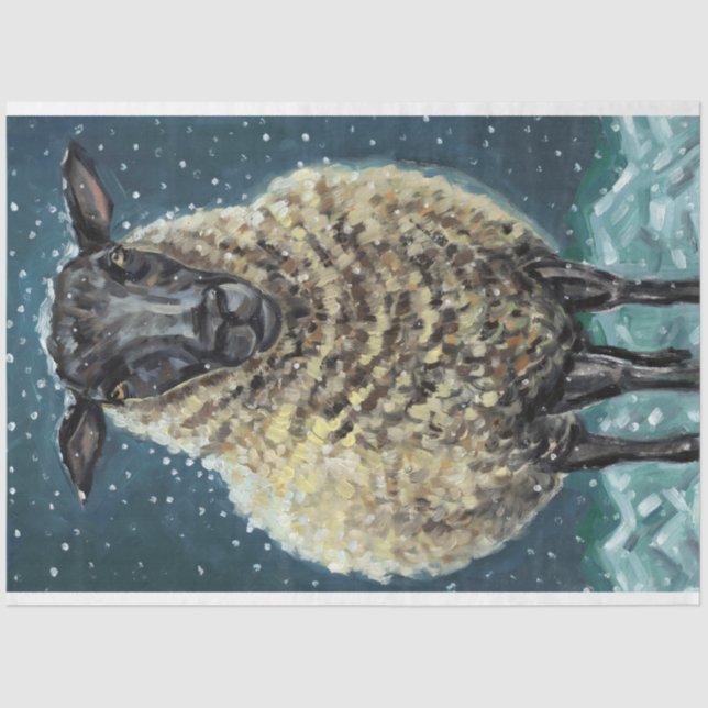 Seda Papel de tejidos para ovejas de invierno (Anverso)