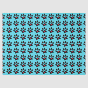 Seda Papel de tejidos "Paws and Hearts"