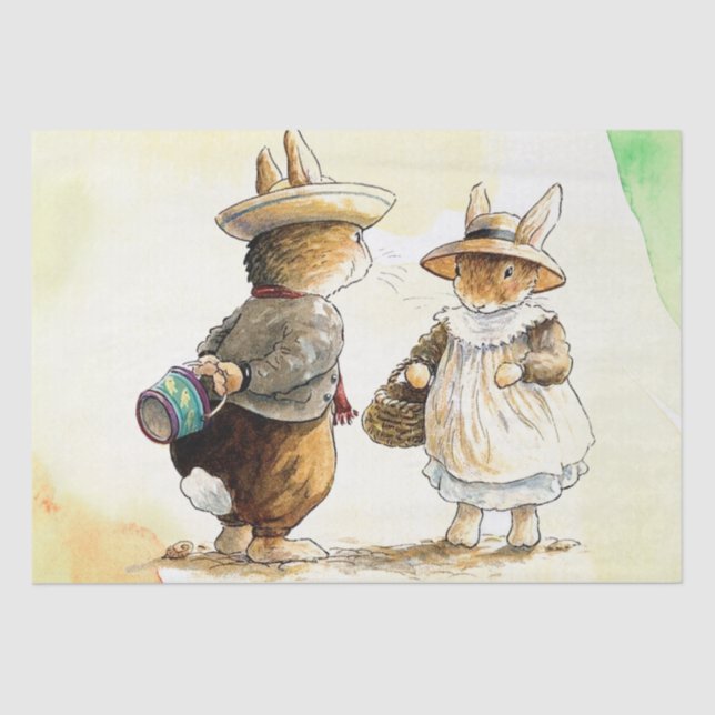 Seda Papel de tejidos Peter Rabbit (pareja) (Anverso)