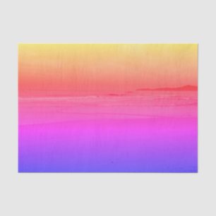 Seda Papel de tejidos Pink Beach Sunset Yellow Naranja 