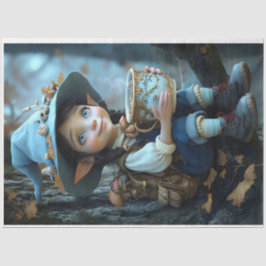 Seda Papel de tejidos Pixie Blue Gorra Pastels