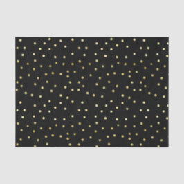 Seda Papel de tejidos polkadots de oro y negro