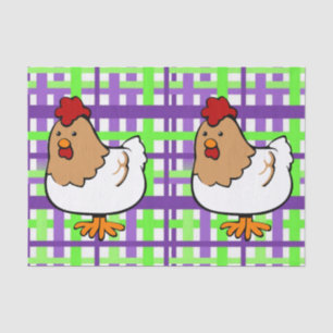 Seda Papel de tejidos Pollo amarillo morado revestido