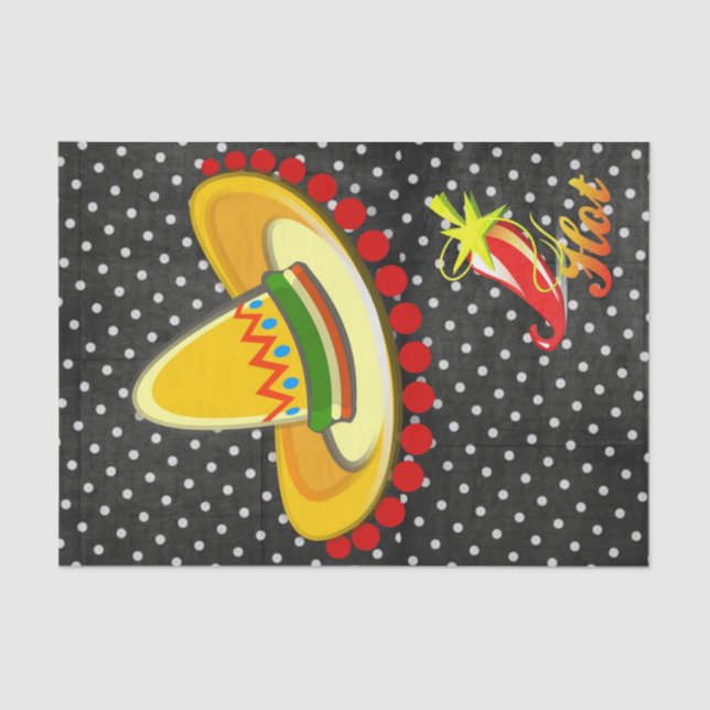 Seda Papel de tejidos Pollo blanco negro un punto, pimi (Anverso)