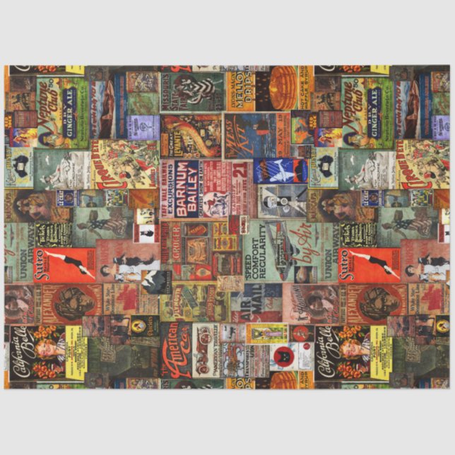 Seda Papel de tejidos publicitarios de época (Anverso)