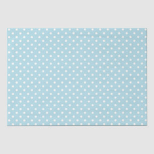 Seda Papel de tejidos/puntos de polka azul claro
