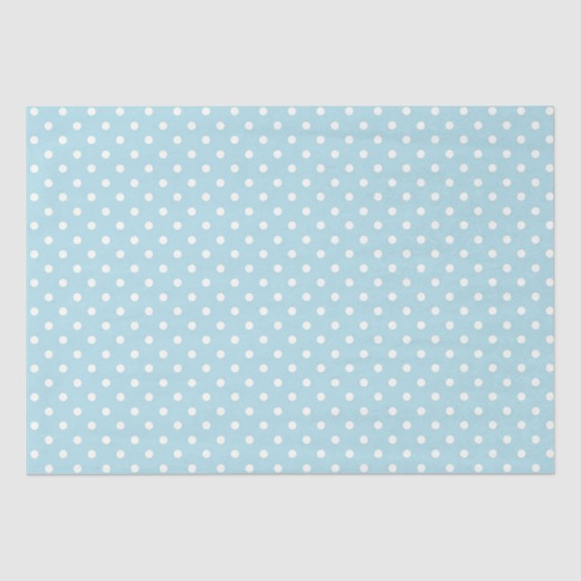 Seda Papel de tejidos/puntos de polka azul claro (Anverso)