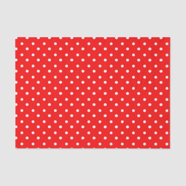 Seda Papel de tejidos/puntos de polka rojo (Anverso)