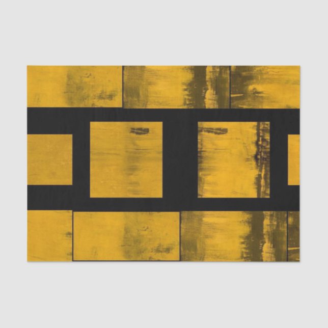 Seda Papel de tejidos quemado negro amarillo (Anverso)