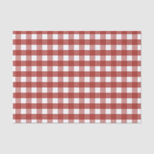 Seda Papel de tejidos rojo y blanco de Gingham