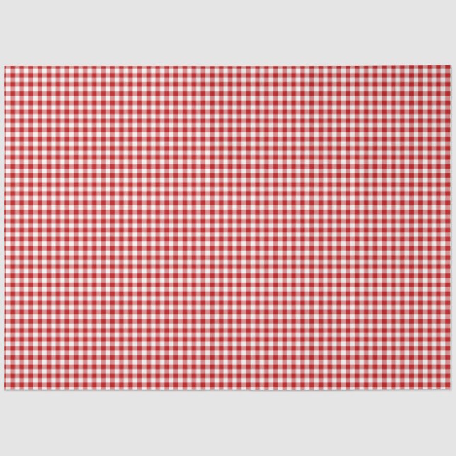 Seda Papel de tejidos rojo y blanco del patrón de Gingh (Anverso)