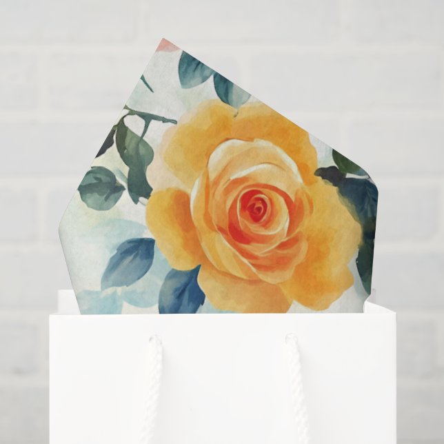 Seda Papel de tejidos Rosa de acuarela (Bolsa de regalo)