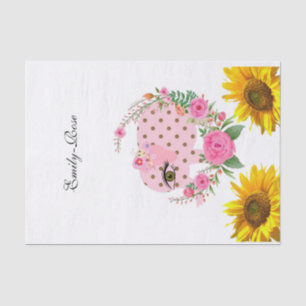 Seda Papel de tejidos rosa de flor de girasol