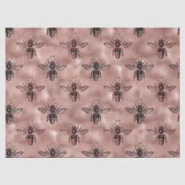 Seda Papel de tejidos Rosa Gold Bee Series Design 9