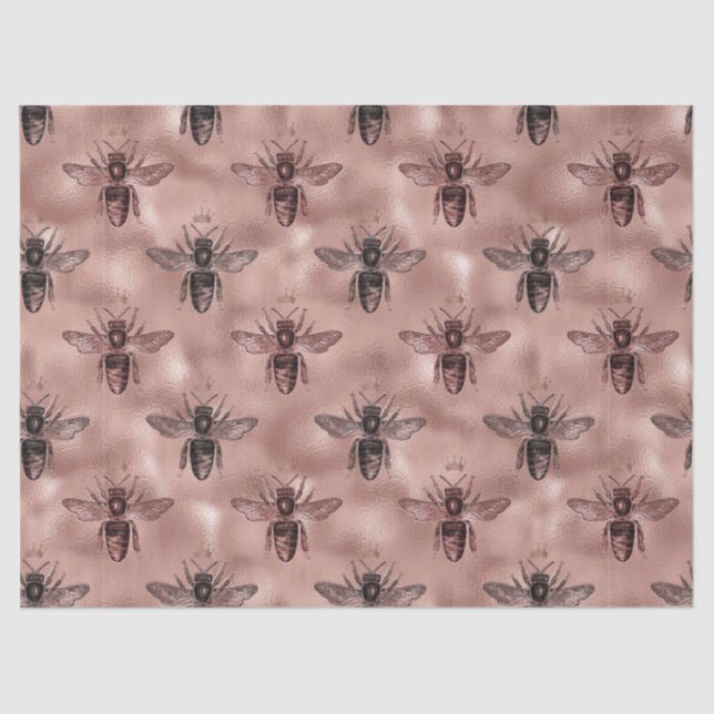 Seda Papel de tejidos Rosa Gold Bee Series Design 9 (Anverso)