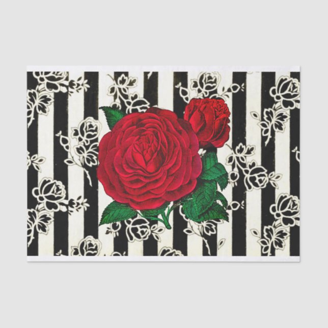 Seda Papel de tejidos rosa rojo vintage (Anverso)