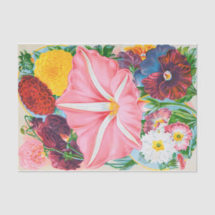 Seda Papel de tejidos rosa vintage Petunia Garden