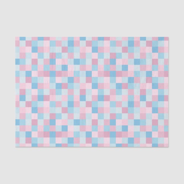 Seda Papel de tejidos rosa y azul (Anverso)