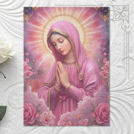 Seda Papel de tejidos rosado de rgin Mary Decoupage