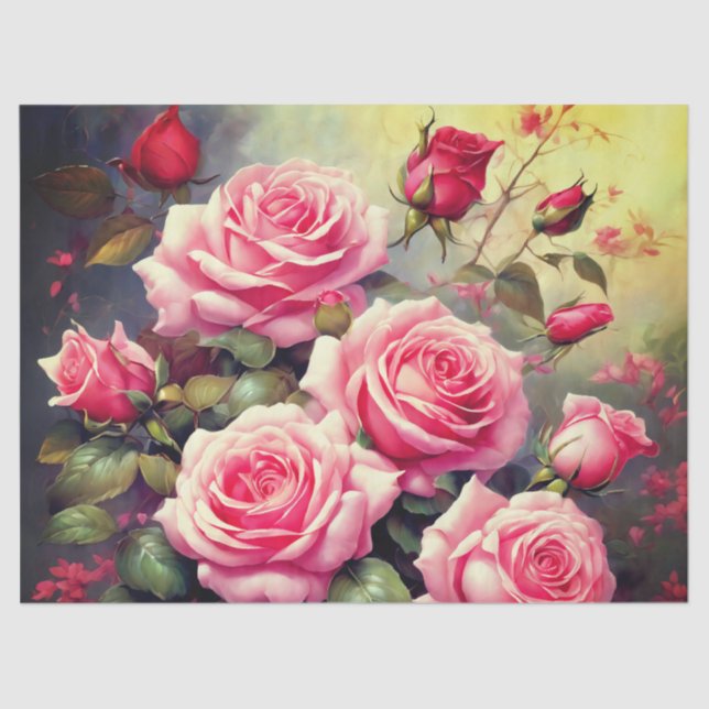 Seda Papel de tejidos rosados (Anverso)